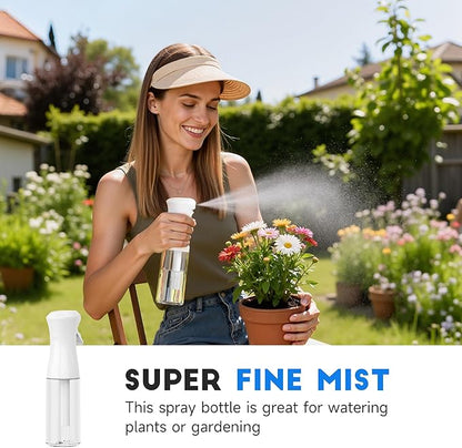 3 Pack Spray Bottle for Hair - Continuous Hair Spray Bottles Refillable Mister Sprayer for Hairstyling, Plants, Pets, Skincare, Cleaning (6.8 OZ/200ML, Purple+White+White)