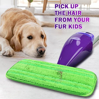 Orighty Reusable Mop Pads Compatible with Swiffer WetJet - Microfiber Pad Refill Machine Washable for Household Cleaning - Cleaning Floor Mop Head Pads Work Wet and Dry - Pack of 8