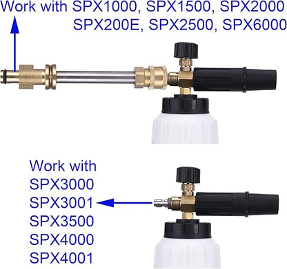 M MINGLE Foam Cannon, Compatible with Sun Joe SPX Series Pressure Washer, with 5 Nozzle Tips, 1/4 Inch Quick Connector