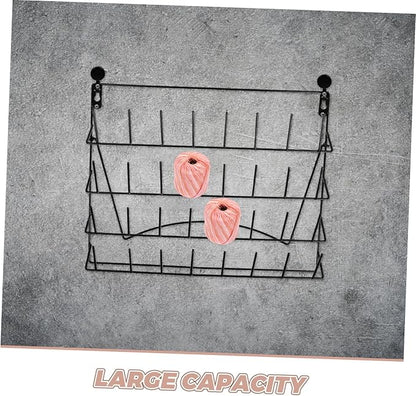 Wall Mounted Storage Rack 10.8X15.7X4.9 Inches Iron Lab Drying Rack Pegboard with Hanging Organizer Basket for Glassware Storage and Laboratory Use