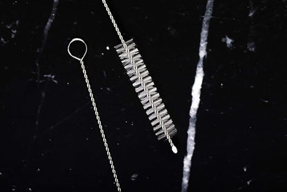 2 Drinking Straw Cleaning Brush Long - Bristle Cleaner for Stainless Steel Drink Straws Heavy Duty Brushes for Washing Glass Silicone Metal Straws Tea Pot Spout Mini Micro Bottle