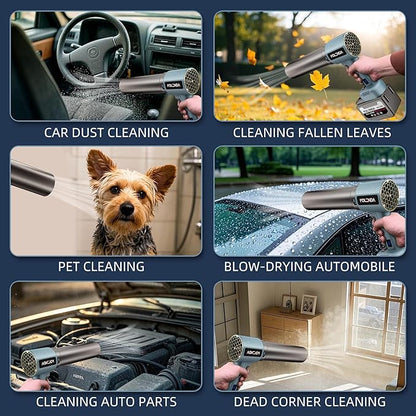 Handheld Cordless Lightweight Powerful Car Dryer Air Blower with 1800G & 335MPH Powerful, Air Duster Electric Leaf Blower Cleaning Dryer Turbo for Patio Cleaning, Lawn Care and Car Drying