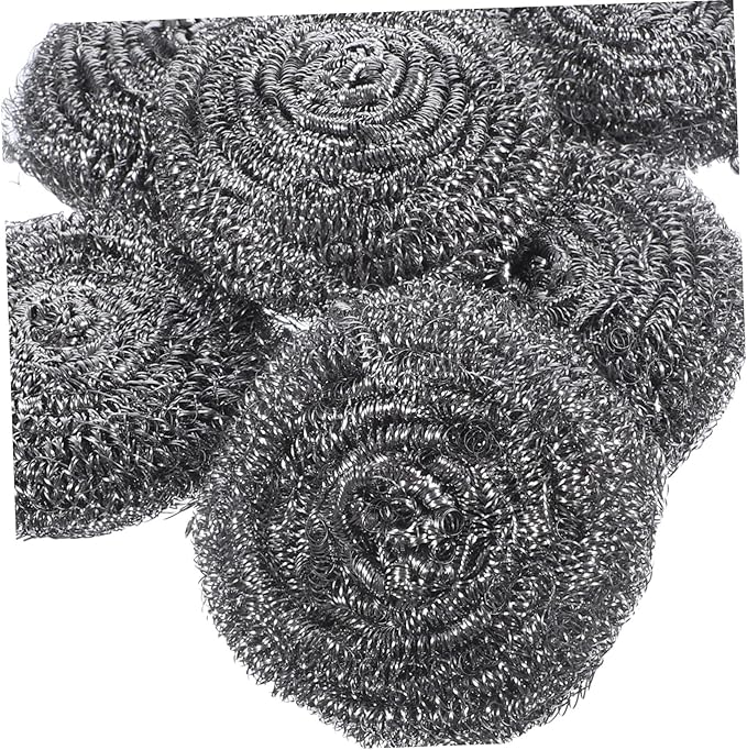 KICHOUSE 6Pcs Pot Scrubbers Metal Cleaning Balls for Pots Pans and Grills for Tough Stains and Removal Easy to Use Non Damaging Design