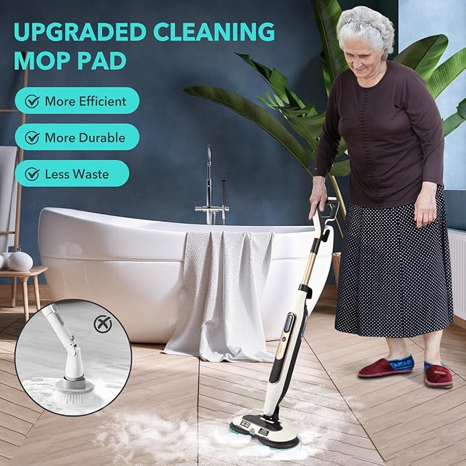 Frescares S7000 Magic Sponge Eraser Steam&Scrub Mop Pads Kit for Shrak,S8201 S8001 S7001 S7201 S7000AMZ S7005 S7020 S7001C All-in-One Hard Floor Steam Mop (6White)