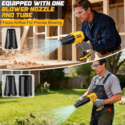 Cordless Leaf Blower Compatible for Dewalt 20V Battery(NO Battery), Mini Turbo Jet Blower with 2 Nozzles, Lightweight & One-Hand Use, for Patio Garage Yard Shop Cleaning Car Dryer(Tool Only)