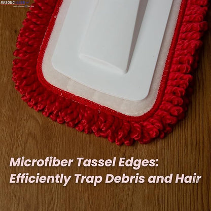 Spray Mop for Floor Cleaning with 2 Microfiber Pads Featuring Tassel Edges, Lightweight Aluminum Handle, and Even Spray Nozzle for Efficient Cleaning