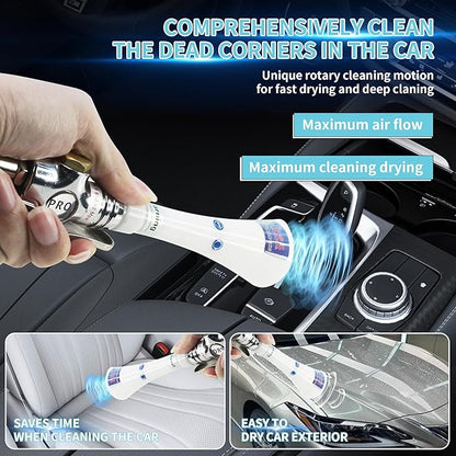 GOCCIDA Tornado mini,Car Cleaning Gun Trumpet Head High Pressure Dryer Blow Gun,Car Cleaning Air Gun Kit,Vortex Air Cleaning Tool for Quickly Blasts Dirt