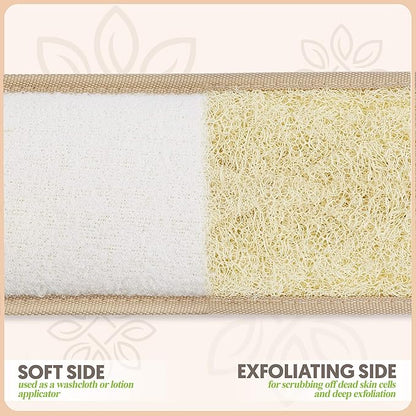 Almooni Natural Egyptian Loofah Back Scrubbers for Use in Shower, Exfoliating Natural Loofah Back Scrubber for Shower for Men and Women to Clean Your Back Deeply - 1 Count (1 Pack)