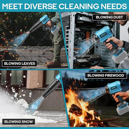 Cordless Leaf Blower, Brushless Mini Jet Dry Blower 40000 RPM 475 MPH, Handheld Turbofan Air Blowers with 2×4.0Ah Battery, Extended Nozzle for Lawn Care, Patio Cleaning, Dust
