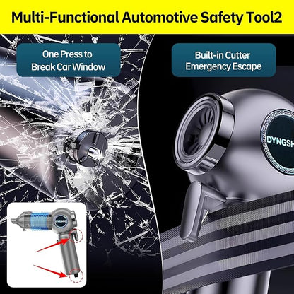 Handheld Car Vacuum Portable Cordless（Equipped with a one-Touch Window Breaker and Seatbelt Cutter ） Handheld Cordless Vacuum with 25000Pa Ultra-Strong Suction,for Car, Office Desk,Keyboards，Pet Hair