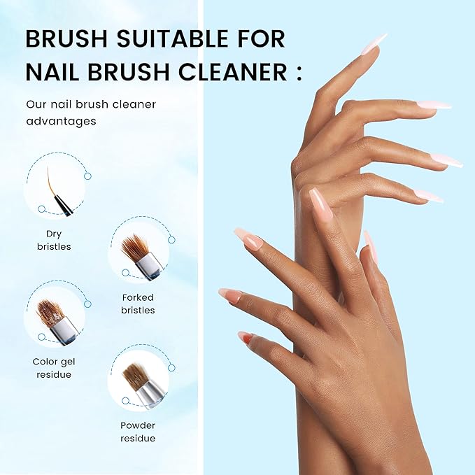 Nail Brush Cleaner 120ml Acrylic Brush Cleaner Efficient Nail Cleaner for Acrylic Nails Professional Brush Cleaner for acrylic Clean and Maintain Your Gel Nail Brushes with Cleaning Solution