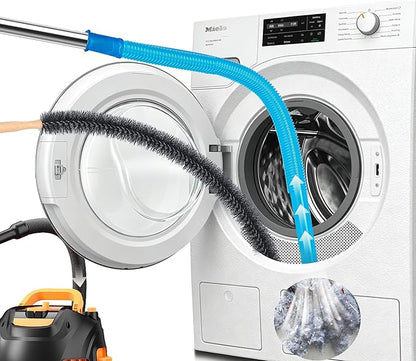 Dryer Vent Cleaner Kit Compatible with Most Vacuum Cleaner, Dryer Lint Brush and Vacuum Hose Attachment with Universal Elastic Connector, Quickly Lint Remover (2)