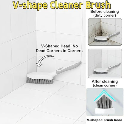 Scrub Brush for Cleaning-3 Pack Heavy-Duty Scrub Brushes Set Shower Scrubber Brush,Grout Brush,Scrubbing Brush with Stiff Bristles for Bathroom,Bathtub,Tile,Floor,Grout,Sink,Swimming Pool