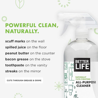 Better Life All Purpose Cleaner Unscented 32 Oz Pack of 2 + Tub and Tile Cleaner 32 Oz Pack of 2