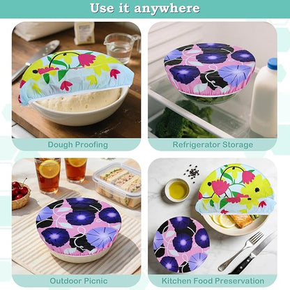 2 Large Reusable Beeswax Bowl Covers for Bread Proofing, 10/12 Inch Elastic Beeswax Wraps Cotton Cloth Sourdough Bowl Covers for Proofing Baskets, Mixer Bowls, Food Storage Containers