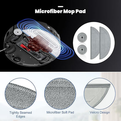 29 Pack Accessories Kit for Roborock Saros 10 Robot Vacuum, 1 Pairs Mainbrush 6 Side Brush 4 Filter 6 Dust Bags 4 Long Mop 4 Small Round Mop 1 Base Station Brush 1 Cleaning Brush 1 Screwdriver