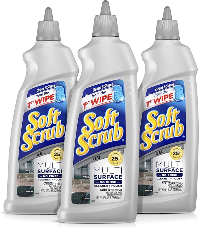 Soft Scrub Multisurface Gel Cleaner and Polish, 18.3 Ounce, Pack of 3