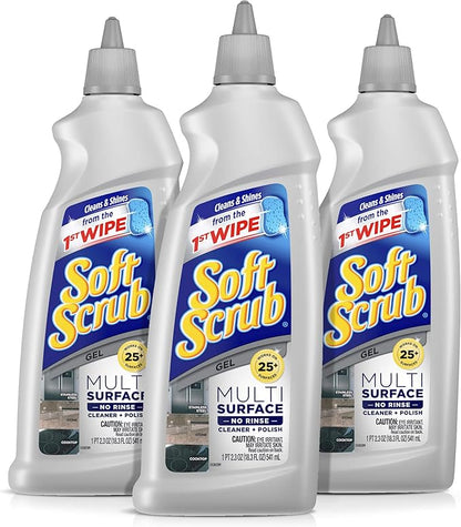 Soft Scrub Multisurface Gel Cleaner and Polish, 18.3 Ounce, Pack of 3