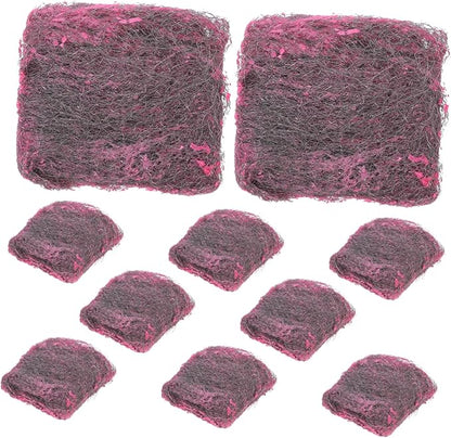 10 Pack Stainless Steel Scrubbers Heavy Duty Cleaning Sponges for Kitchen Bathroom Grills Pots Pans Durable Steel Wool Utensil Cleaning Pads Easy to Rinse Wash