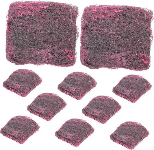 10 Pack Stainless Steel Scrubbers Heavy Duty Cleaning Sponges for Kitchen Bathroom Grills Pots Pans Durable Steel Wool Utensil Cleaning Pads Easy to Rinse Wash
