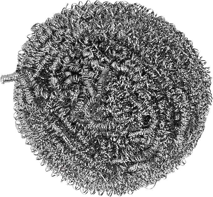 Stainless Steel Scrubber Cleaning Ball Scouring Ball for Pot Cleaner Kitchen Cleaning Tool High Steel Wire Durable Compact Design for Kitchen Bathroom Outdoor Use 7x4cm 25g 1pcs