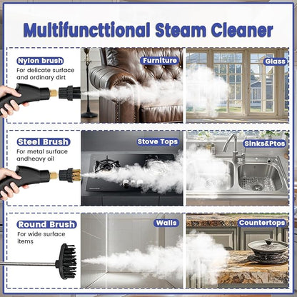 2500W Handheld Steam Cleaner,Portable Car Steamer For Auto Detailing,High-Temperature and Pressure Steam Cleaner For Home, Steam Cleaning Machine for Furniture,Kitchen,Grout,Floor,Tile (Red)