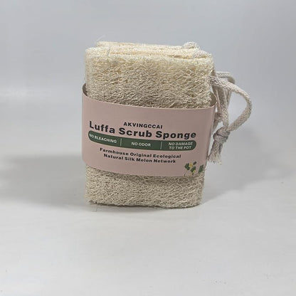 Natural Shower Loofah Sponge Set 3 Pack,Exfoliating Body Scrubbers,Organic Shower Loofahs for Body Daily Skin Back,Face Care Bath