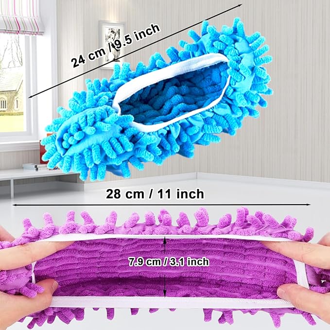 20 PCS Mop Slippers,10 Pairs Mop Socks for Floor Cleaning,Washable Reusable Microfiber Mop Shoes,Mopping Slippers Shoes Cover,Soft Dusting Slippers for Women Men House Office Bathroom Kitchen