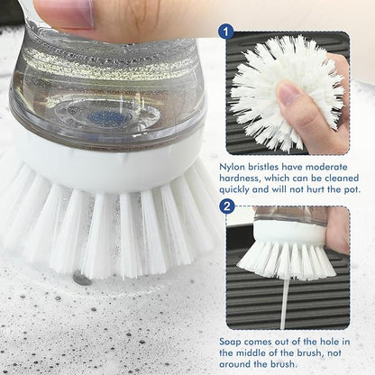 Palm Brush Refills for OXO Soap Dispensing Dish Brush - 6 Pack Cleaning Replacement Brush Head for OXO Palm Brush