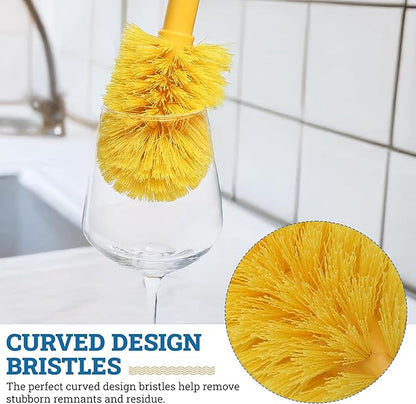 KLEEN HANDLER Goblet Cleaning Brush | Bottle Brush for Cleaning Glasses and Jars, Durable Bristles and Long Handle, (6 Brushes)