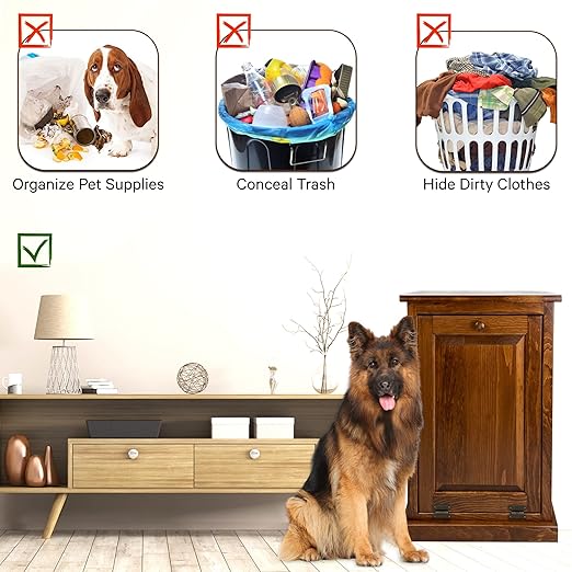 Peaceful Classics Tilt Out Trash Cabinet - Wooden Pull Out Cabinet, Decorative Trash Bin for Kitchen, Bedroom, & Home Patio, Tilt Out Laundry Hamper - Cherry