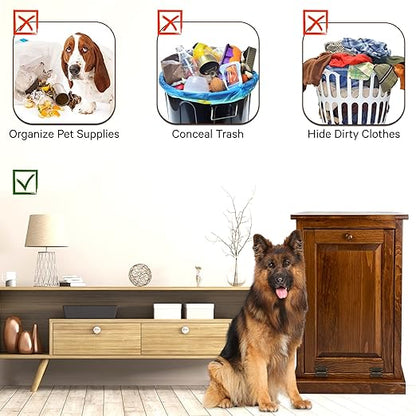 Peaceful Classics Tilt Out Trash Cabinet - Wooden Pull Out Cabinet, Decorative Trash Bin for Kitchen, Bedroom, & Home Patio, Tilt Out Laundry Hamper - Cherry
