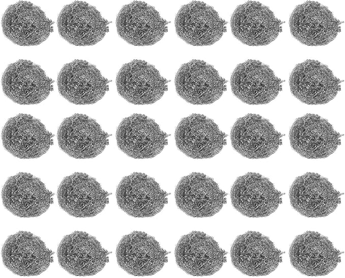 30PCS Stainless Steel Scrubbers Cleaning Balls, Heavy Duty Scouring Pads for Pots Pans Cookware, Non Scratch Stainless Steel Wire Cleaning Balls for Kitchen Bathroom BBQ