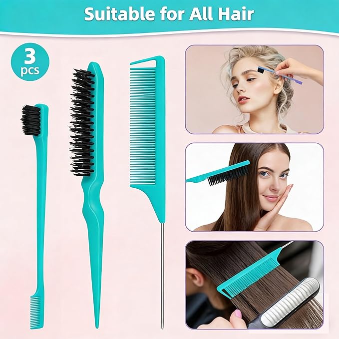 10 Pc Curl Defining Hair Brush Set with Spray Bottle for Effortlessly Detangling, Shaping and Styling Women's & Men's Curls on Wet or Dry Hair, Reduces Frizz