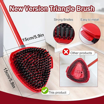 Mop Head Replacements Compatible with OCedar EasyWring, 6 Packs Mops Heads with 1PCS Scrub Brush and 1PCS Spin Mop Base, Dry and Wet for Hard-Surfaced Floors