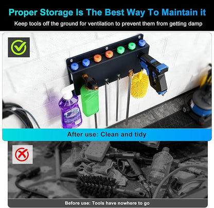 Pressure Washer Gun Holder, Foam Cannon Holder, Wall Mount Car Wash Accessories Storage Rack, Tool Storage Rack for Pressure Washer Gun, Foam Cannon (C-PWGH-F)