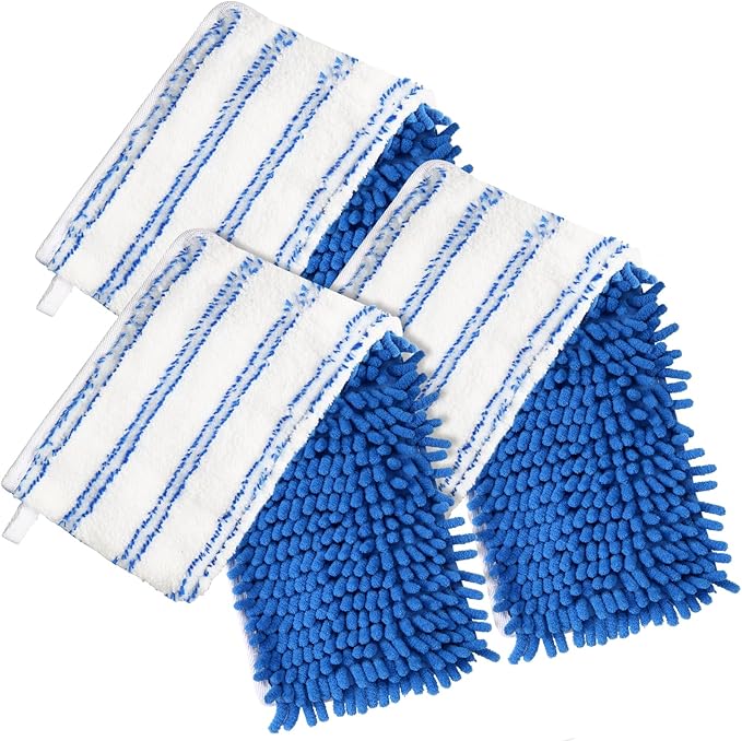 3 Pack Mop Heads Replacements Compatible with O-Cedar Dual-Action Flip Mop, Double-Sided Microfiber Chenille Mop Refills for Dry Wet Use, Washable Reusable Floor Cleaning Pads