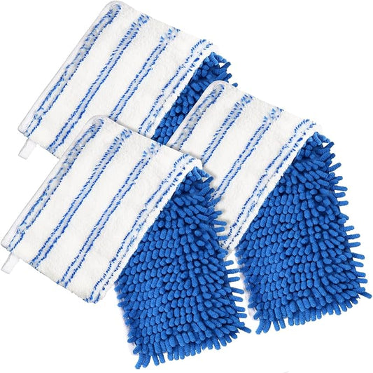 3 Pack Mop Heads Replacements Compatible with O-Cedar Dual-Action Flip Mop, Double-Sided Microfiber Chenille Mop Refills for Dry Wet Use, Washable Reusable Floor Cleaning Pads