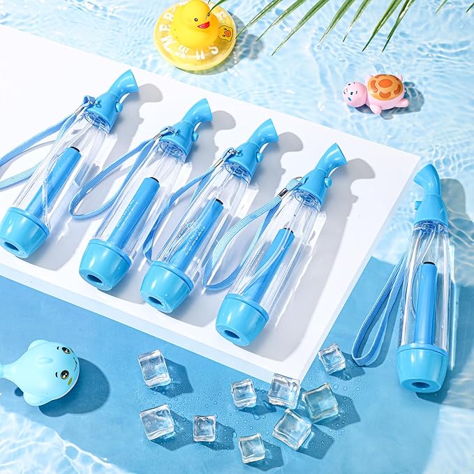 1 Pcs Summer Mister Spray Bottle Set Pump Personal Mister Cooling Spray Bottles with Carrying Loop Water Refillable Empty Plastic Portable Misting Sprayers for Outdoor Camping Hiking (Blue)
