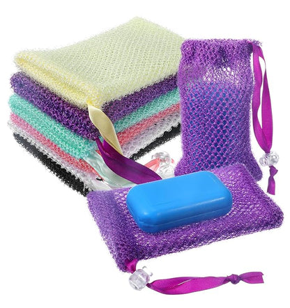 6 Pack Soap Bag, Soaps Mesh Bags & Soaps Saver, Exfoliating Shower Pouch for Bath, 5.5 x 3.5 Inch (6 Colors)