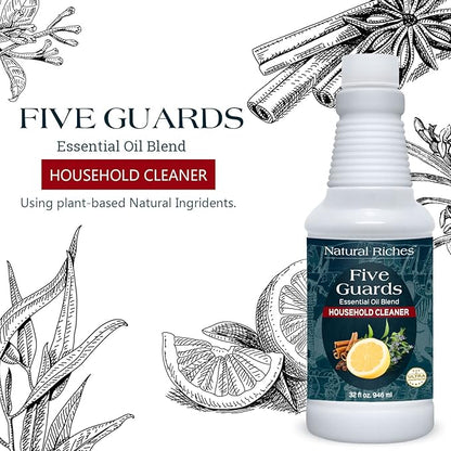 Natural Riches Household Cleaner Concentrate Five Guards from The Tales of French stories of Thieves Essential Oil Blend Household Cleaner - 32 fl oz