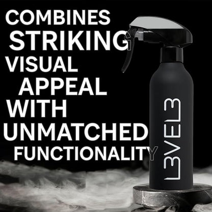 L3 Level 3 Rubberized Spray Bottle - Precise Action Mist Bottle for Effortless Hair Styling - Rubber Grip for Total Control