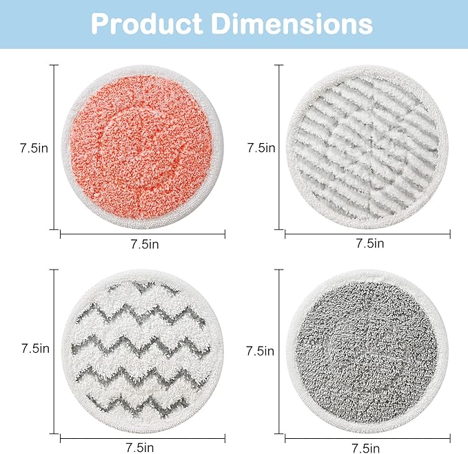 12 Pack Upgraded S7001 Pads Replacement Steam Mop Pads for Shark S7001 S8201 S7000 S8001 S7201 S7000AMZ S7001TGT Series Steam Mop Pads,Steam&Scrub All-in-One Scrubbing Mop Pads,Part Model #:XKITP7000