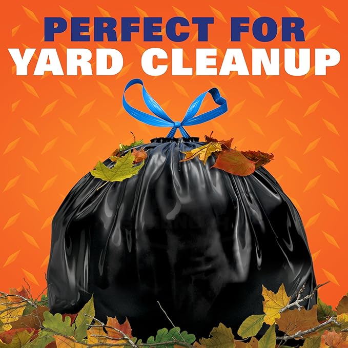 Hefty Strong Lawn & Leaf Trash Bags,39 Gallon,38 Count (Pack of 3)