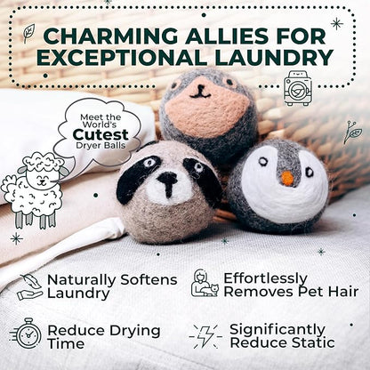 No More Dryer Sheets! XL Wool Dryer Balls 6-Pack, Reusable Laundry Softener & Static Reducer, Eco-Friendly, Long-Lasting, Safe for Sensitive Skin