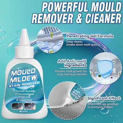 Bondtech HomeMold Stain Remover Gel, 8 Fl Oz Heavy Duty Stain Cleaner for Washing Machine Seal, All-Purpose Cleaning for Bathroom, Grout, Shower, Kitchen, Wall (Clear, 8 OZ, Cleaner 1 Pack)