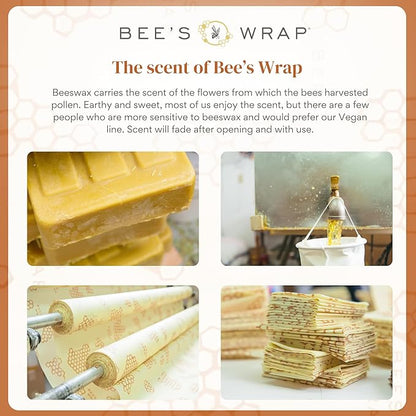Bee's Wrap Beeswax Wraps for Food - Cut to Size 14x52" Beeswax Wrap Roll - Plastic Free Made in USA Reusable Natural Food Wrap - Honeycomb