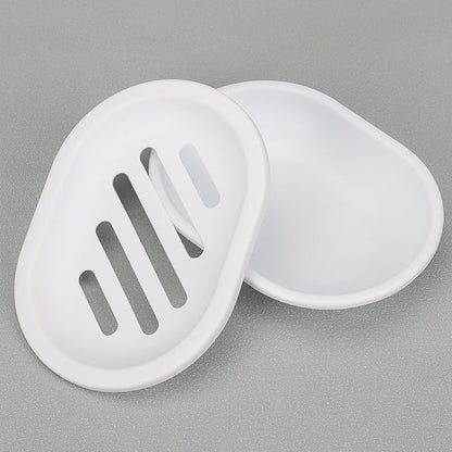 Topsky Soap Dish for Shower, 2pcs Soap Dishes Soap Savers for Bar Soap, Soap Bar Holder Shower with Drip Tray, Plastic Soap Holders with Drain for Kitchen Sink, Easy to Clean, Dry,White