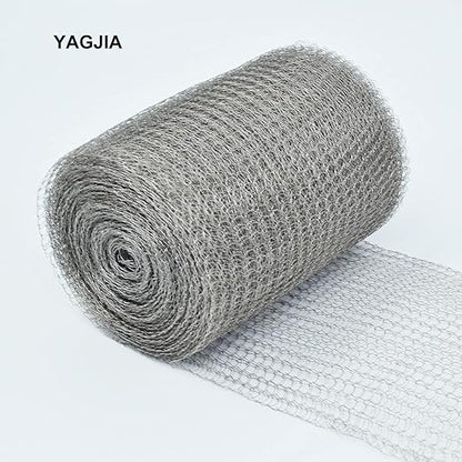 Wire Mesh 5" x 50FT, 304 Stainless Steel Mesh, Hole Fill Fabric Gap Blocker, Double Layer Metal Mesh Roll, Flexible & Stretchy for Garden House and DIY
