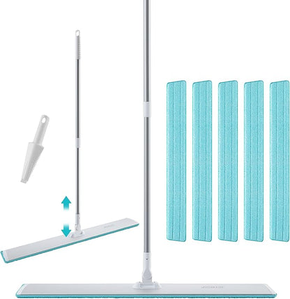 JOYMOOP 36 Inch Commercial Dust Mop for Hardwood Floors, Heavy Duty Industrial Wet Dry Mops with Telescopic Handle, Includes 5 Microfiber Mop Pads